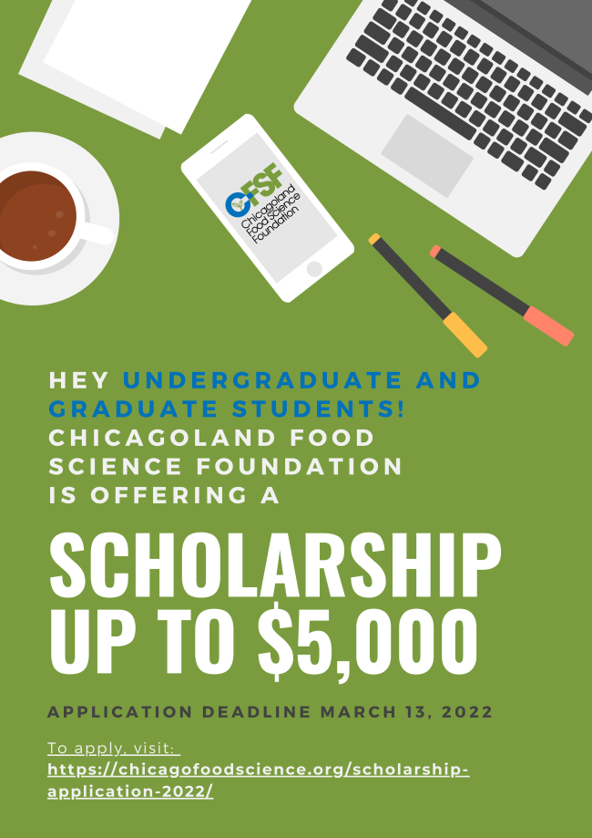 Scholarship Application 2022 Chicagoland Food Science Foundation